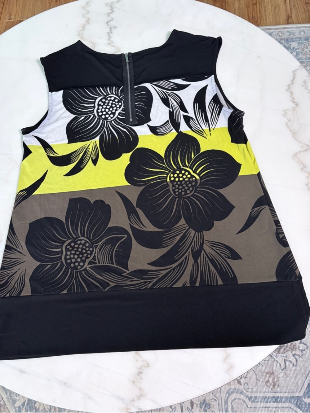 Alfani Embellished Tunic XL Black Floral Sequin Top Sleeveless Party Blouse - Picture 6 of 6